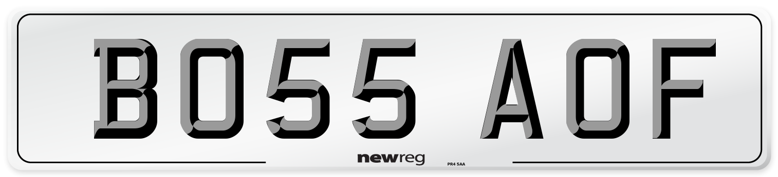 BO55 AOF Number Plate from New Reg